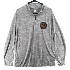 MLS Atlanta United FC Gray Heather Space Dye Quarter Zip‎ Pullover Mens Large